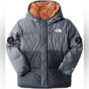 The North Face Kids' Gray and Black Down Hooded Jacket